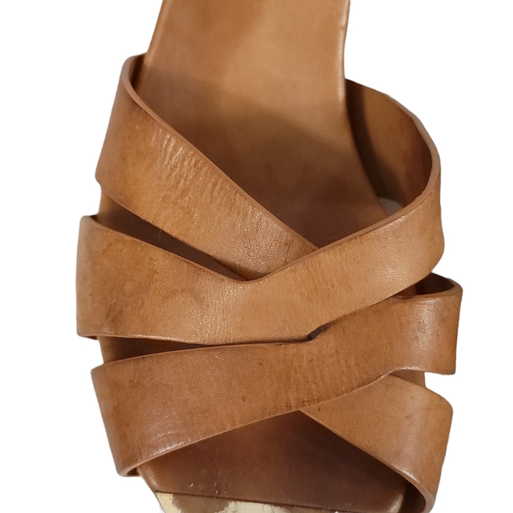 Jimmy Choo Tan Vachetta Leather Wedges​ 42 - Flawed Gem! - Picture 15 of 16